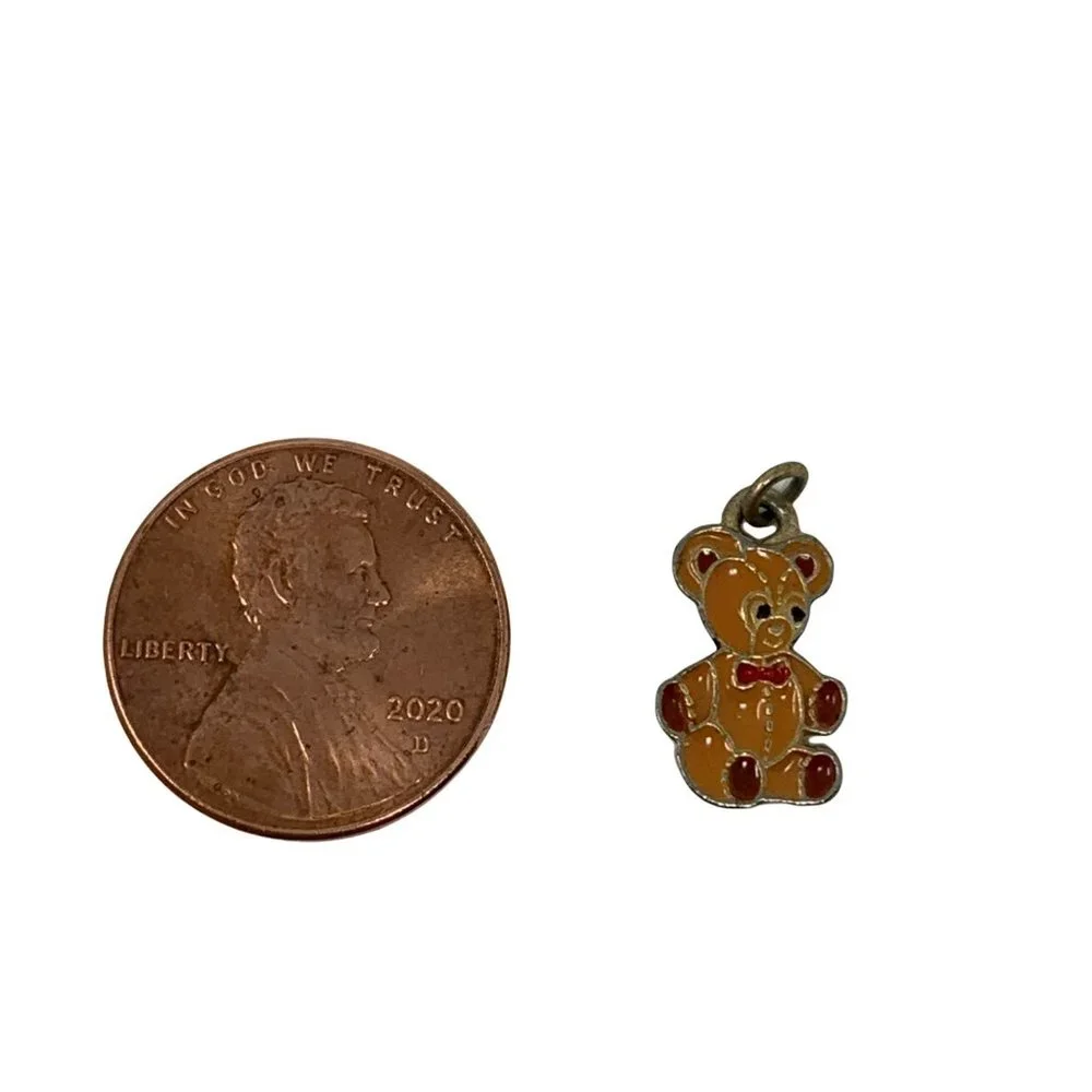 Vintage Teddy Bear Charm Brown Necklace